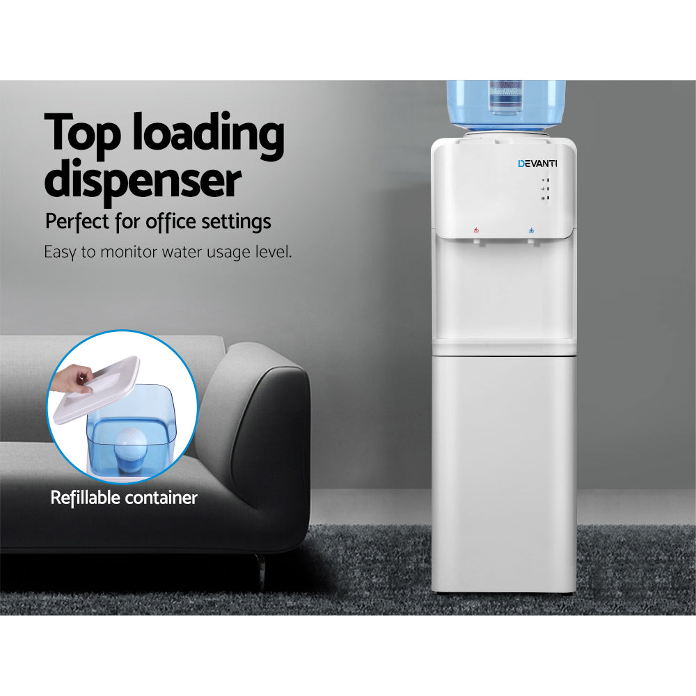 Water Cooler Dispenser Stand 22L Bottle White W/2 Filter