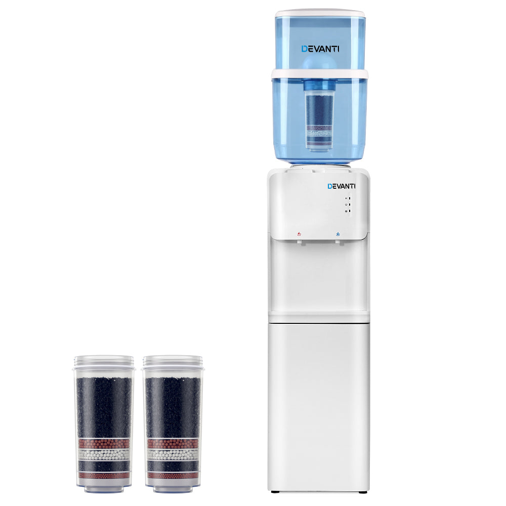 Water Cooler Dispenser Stand 22L Bottle White W/2 Filter
