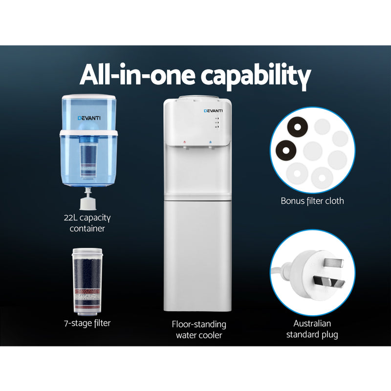 Water Dispensers - Water Cooler Dispenser Stand 22L Bottle White