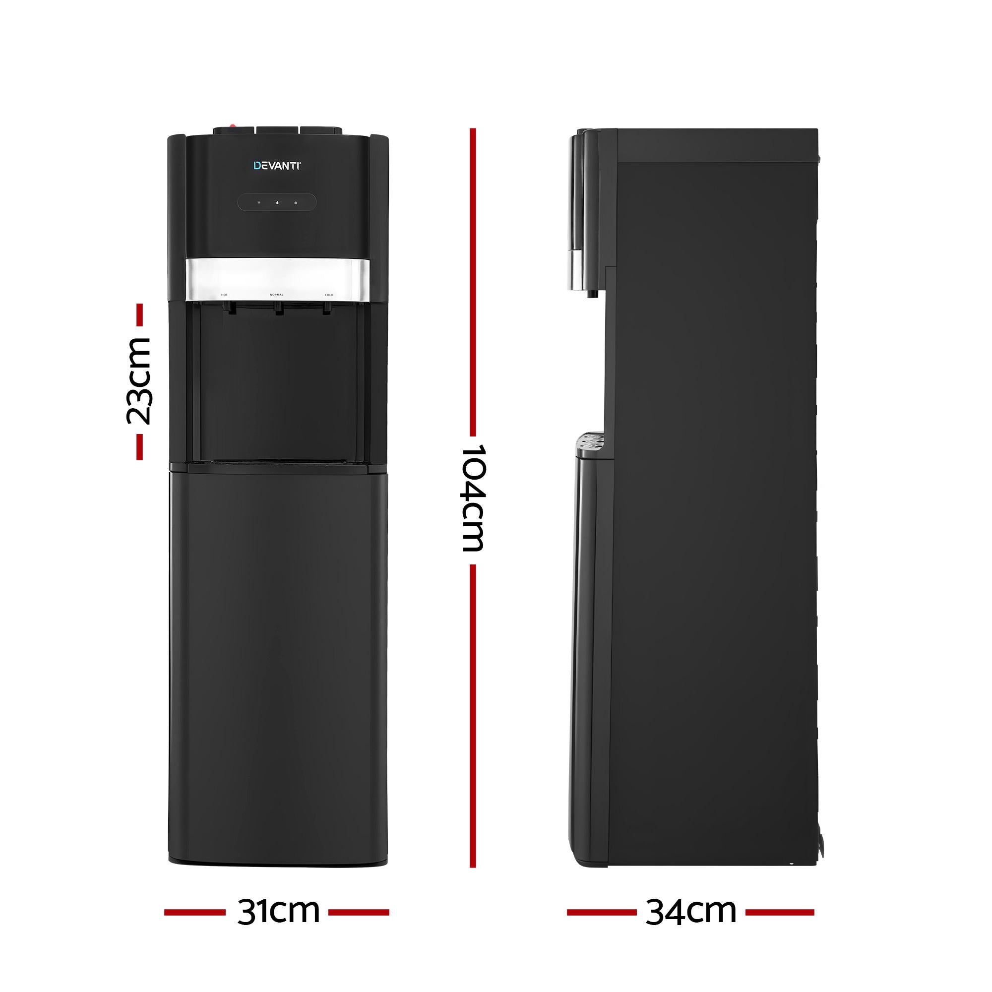 3 Tap Bottom Loading Water Dispenser Hot and Cold