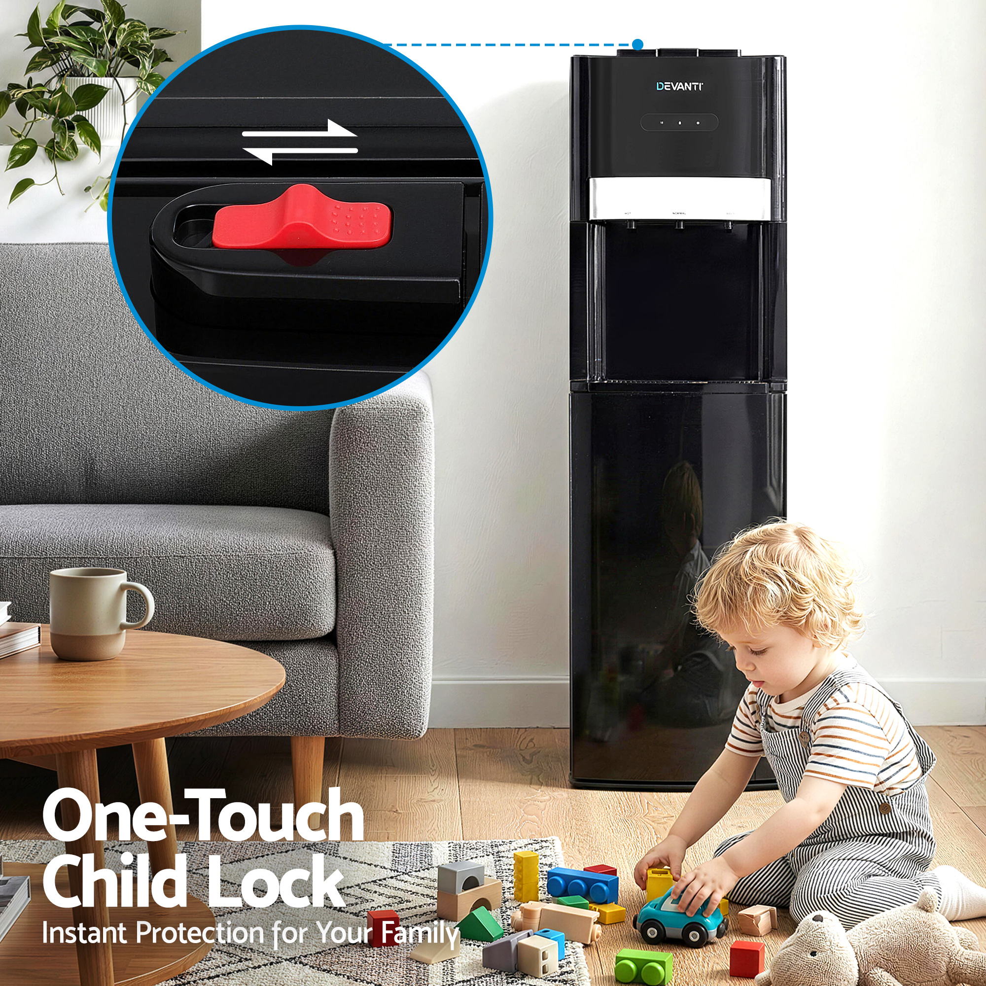 3 Tap Bottom Loading Water Dispenser Hot and Cold