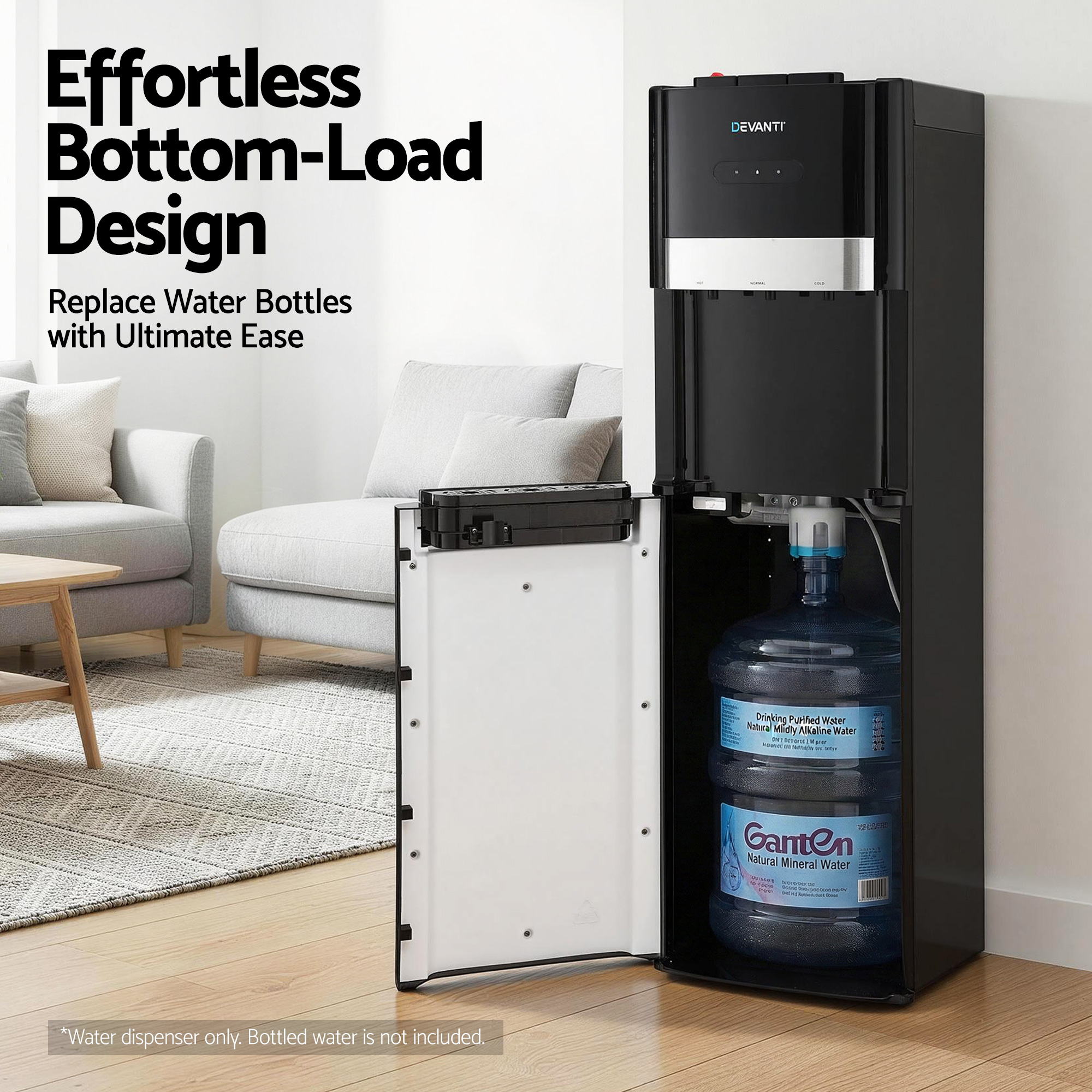 3 Tap Bottom Loading Water Dispenser Hot and Cold