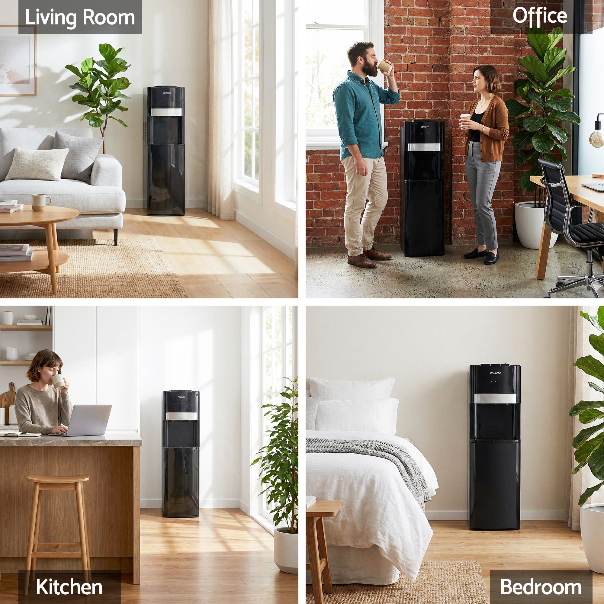 3 Tap Bottom Loading Water Dispenser Hot and Cold