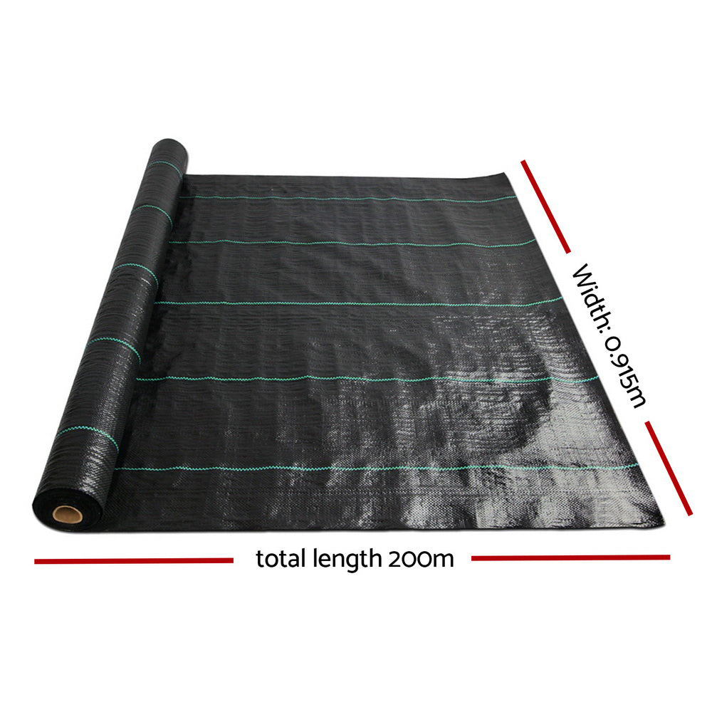 0.915x200m Weed Mat Garden Weed Control Fabric Plant Ground Cover Roll