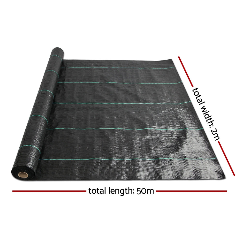 2X50M Weed Mat 110Gsm Weed Control Mat Plant Fabric Upholstery