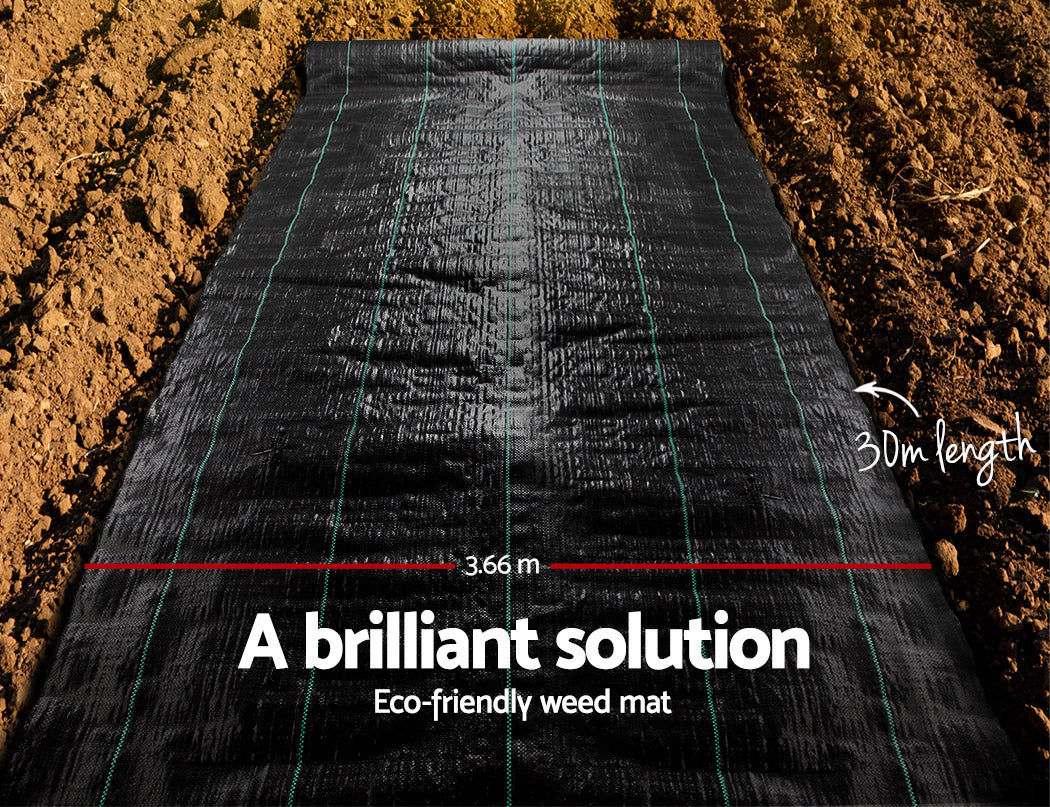Weed Mat 3.66x30M Heavy Duty Garden Weed Barrier Landscape Fabric