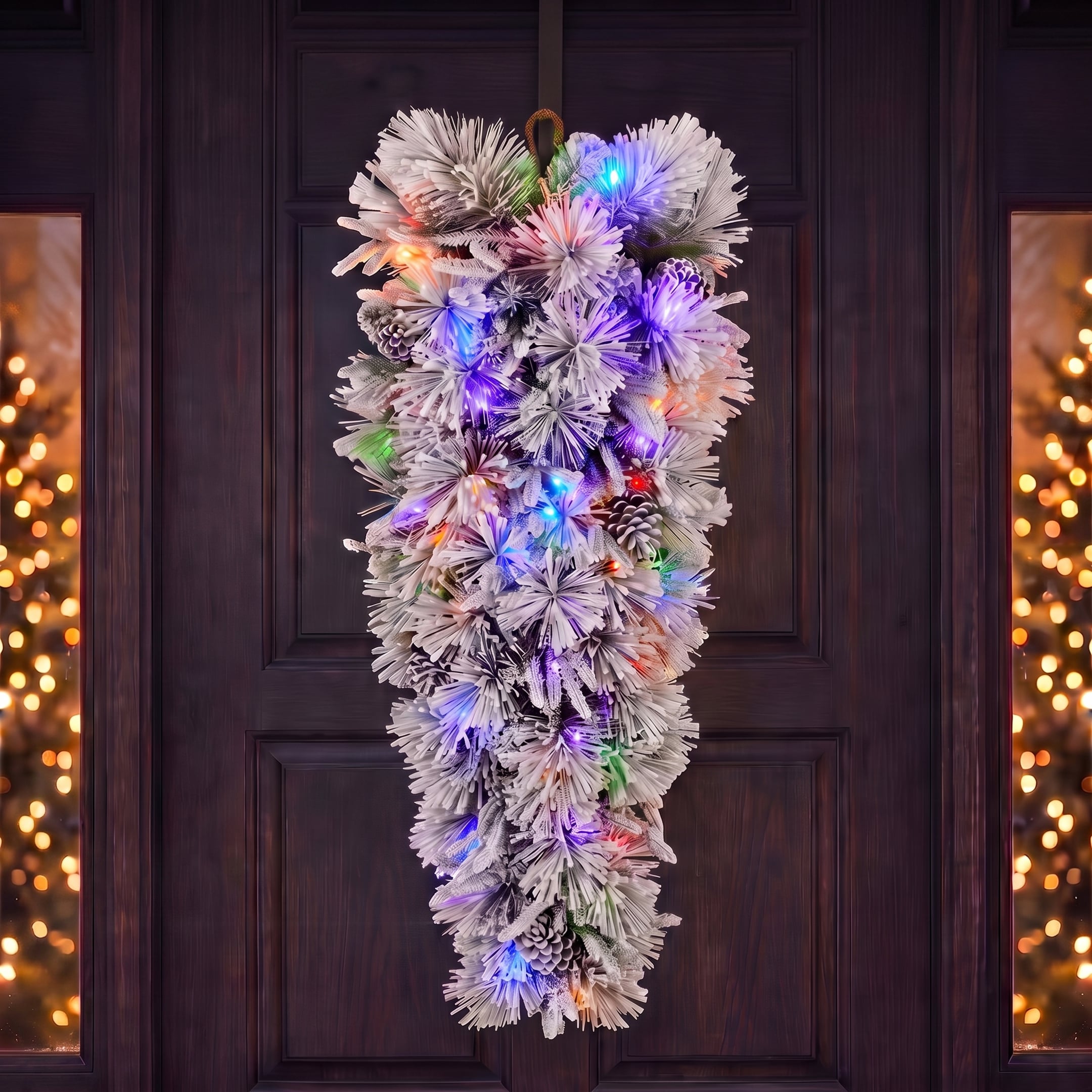Christmas Teardrop Wreath Pre Lit