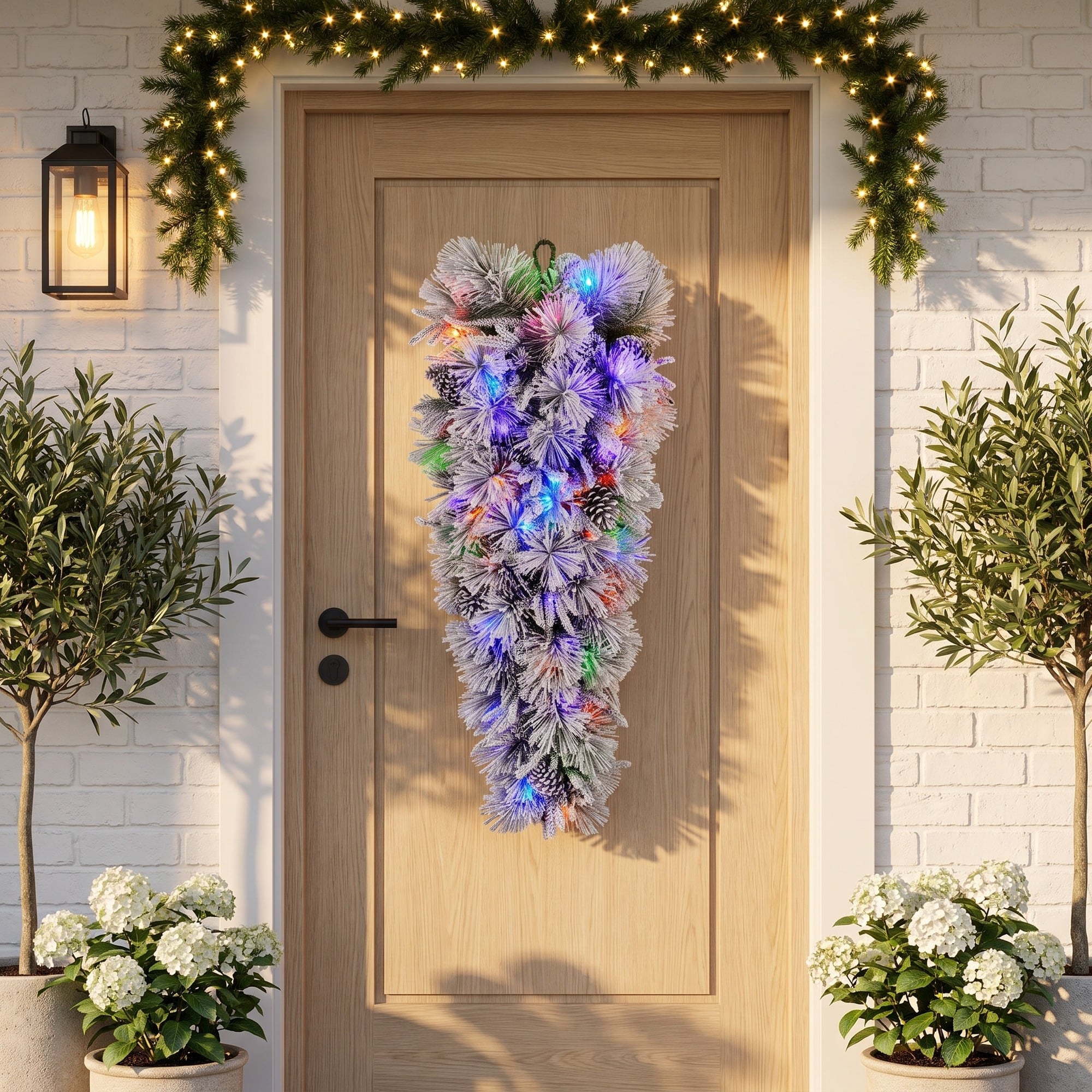 Christmas Teardrop Wreath Pre Lit