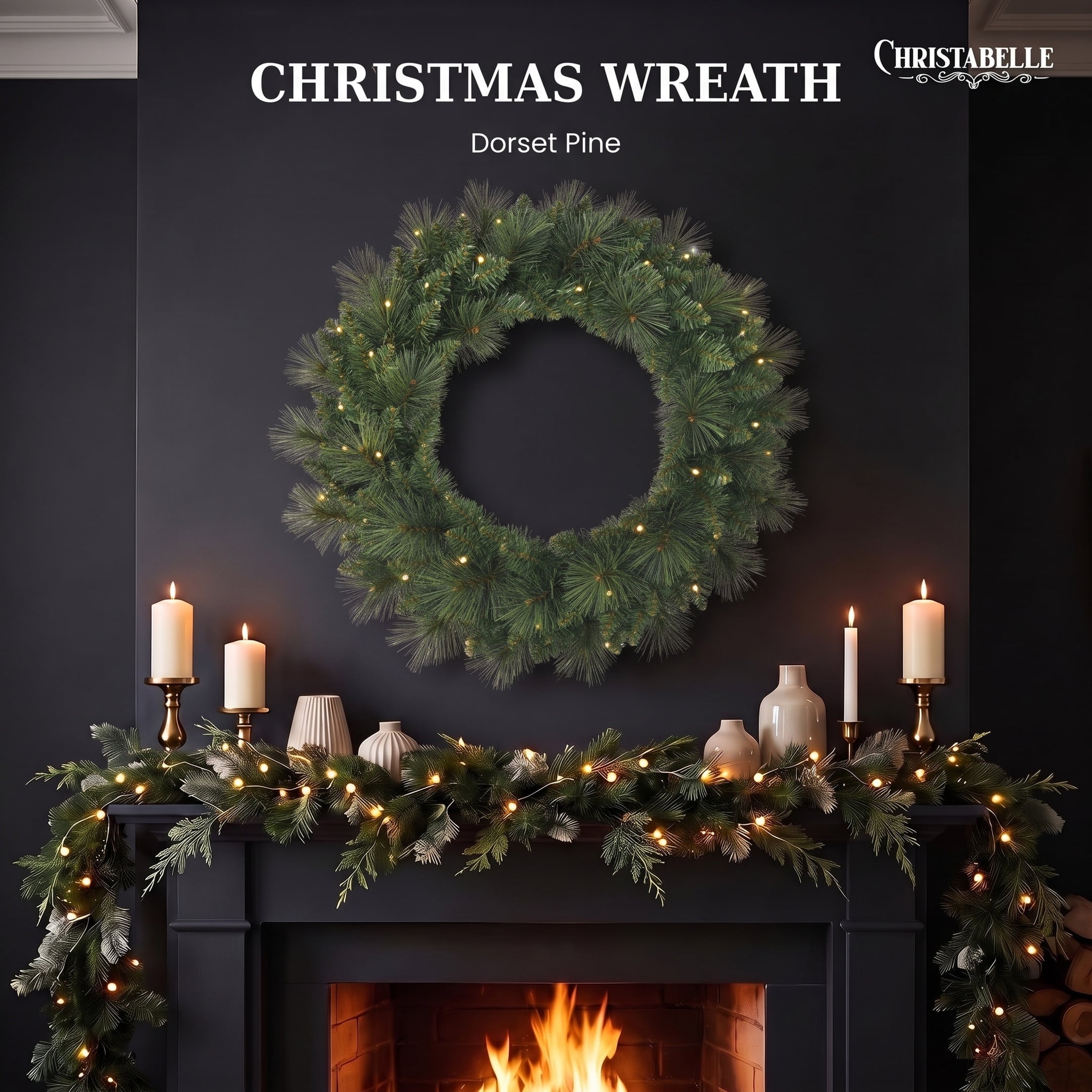 Christmas Wreath Pre Lit Pine