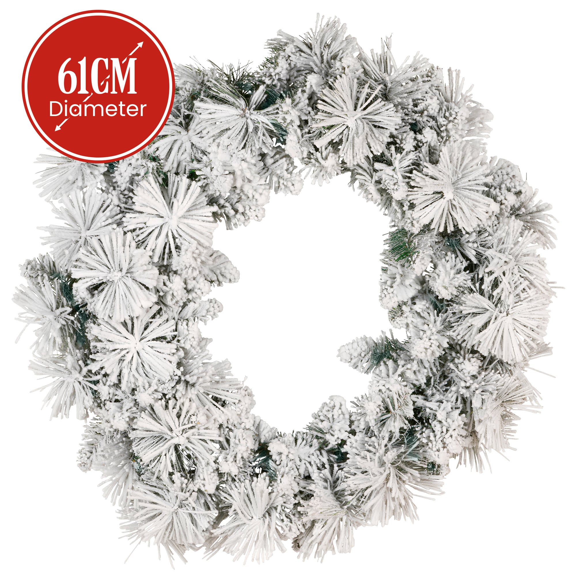 Snowy Christmas Wreath 61cm