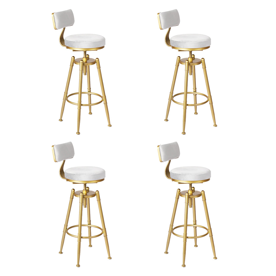 White colour - Stylish 4x Bar Stools Swivel Kitchen Bar Chair White  Multipurpose