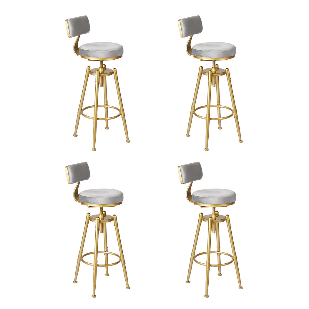 Grey colour - Stylish 4x Swivel Bar Stools Kitchen Bar Chair Grey  Premium Quality