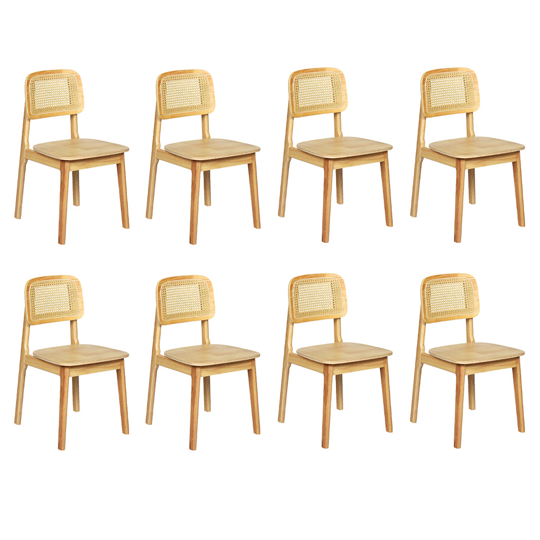 Versatile 8x Rattan Dining Chair Wooden Kitchen Chair  Sleek Modern