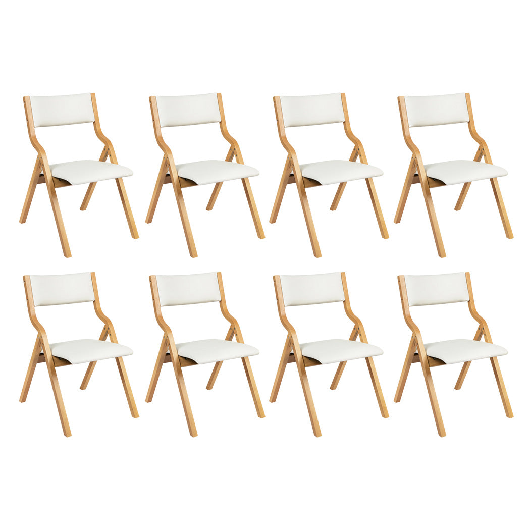 Modern 8x Dining Chairs Foldable PU Beige  Multipurpose Use