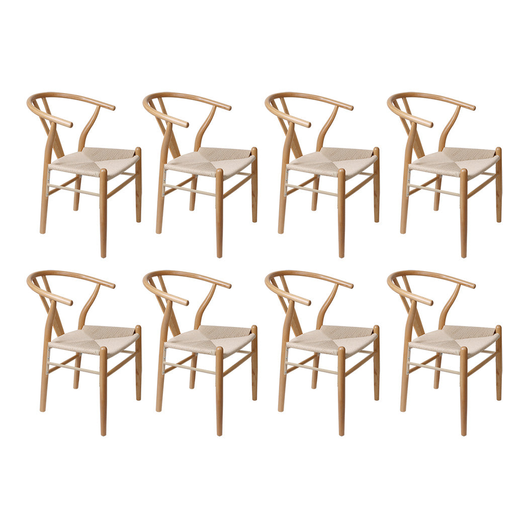 Minimalist 6x Dining Chairs Wooden Hans  Adjustable Height Classic