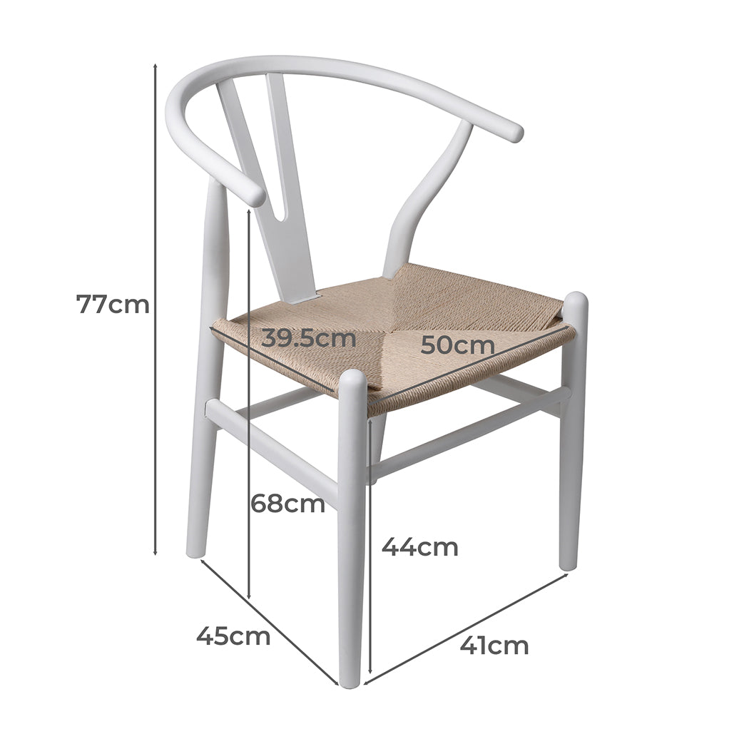 SC11+SC12 id - 2x Dining Chairs Wooden Hans White