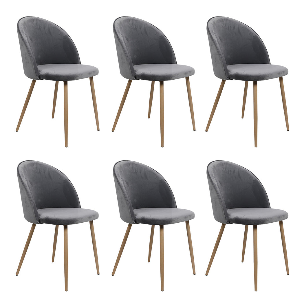 Luxury 6x Dining Chairs Seat French Grey  Space-Saving Design