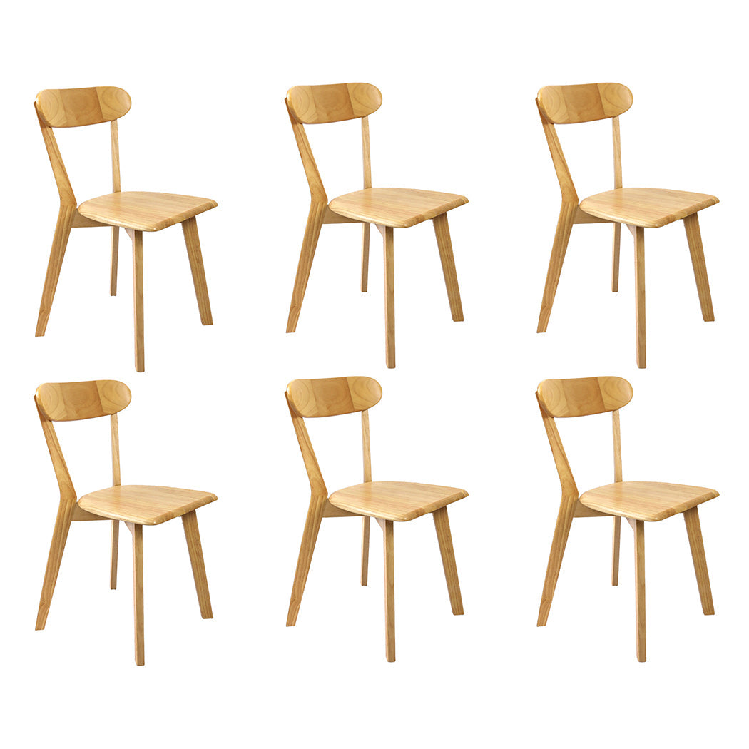 Wooden finish - Functional 6x Dining Chairs Wooden Kitchen Chair  Scandi Inspired