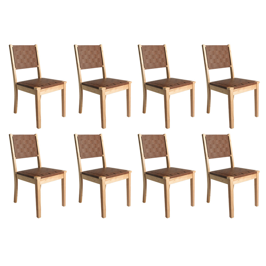 Stylish Dining Chairs Accent Chair Lounge x8  Wood Finish Classic