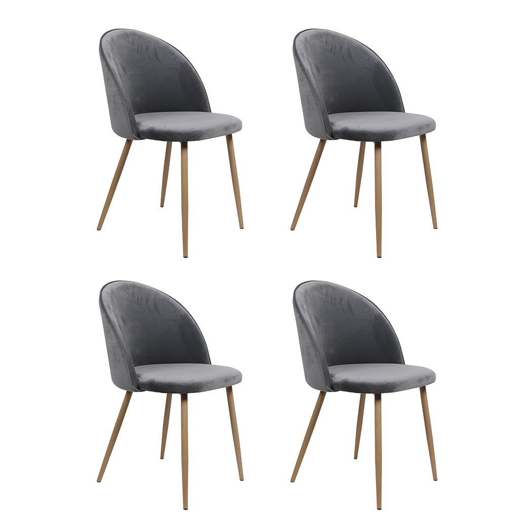 Grey colour - Cozy 4x Dining Chairs Seat French Grey  Sleek Modern Look Classic