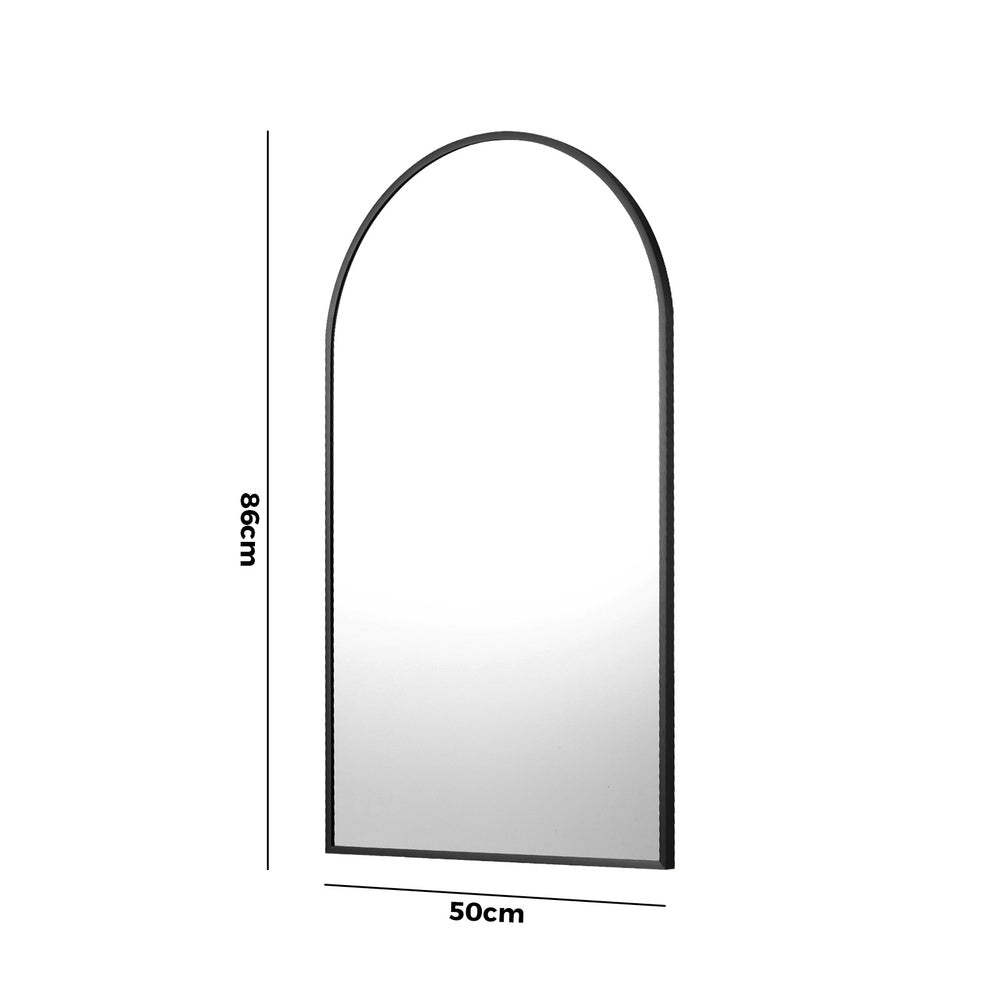 Wall Mirror 86x50cm Arched Black