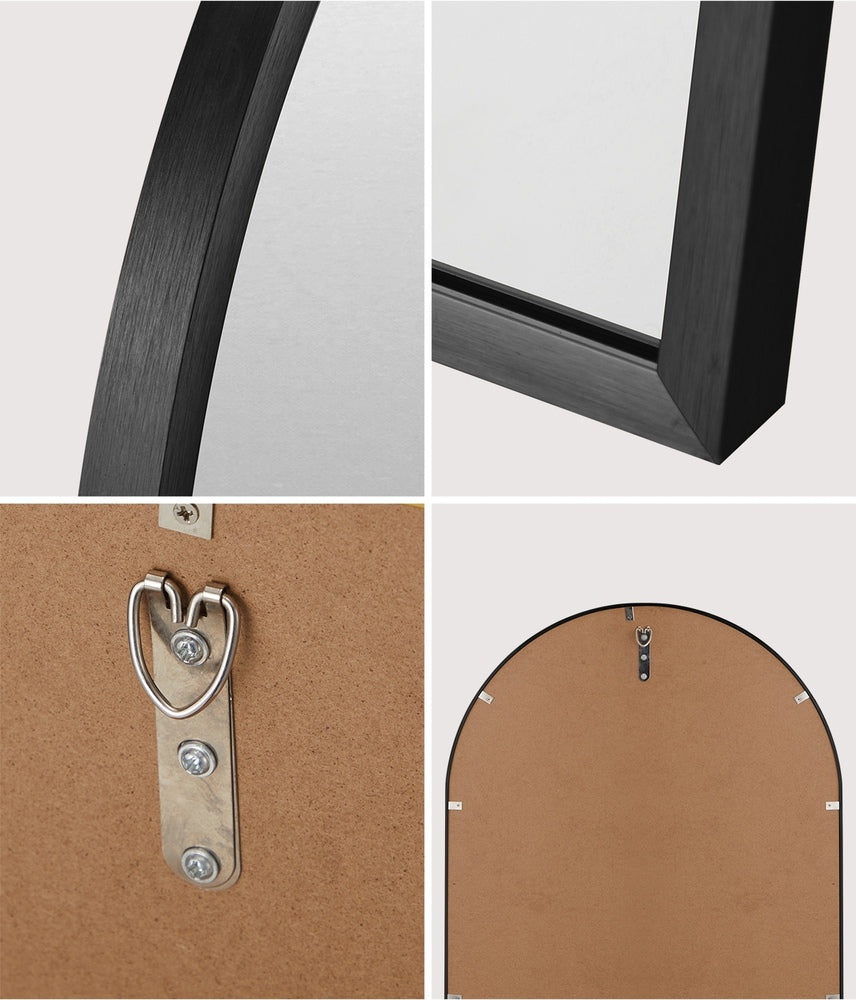 Wall Mirror 86x50cm Arched Black