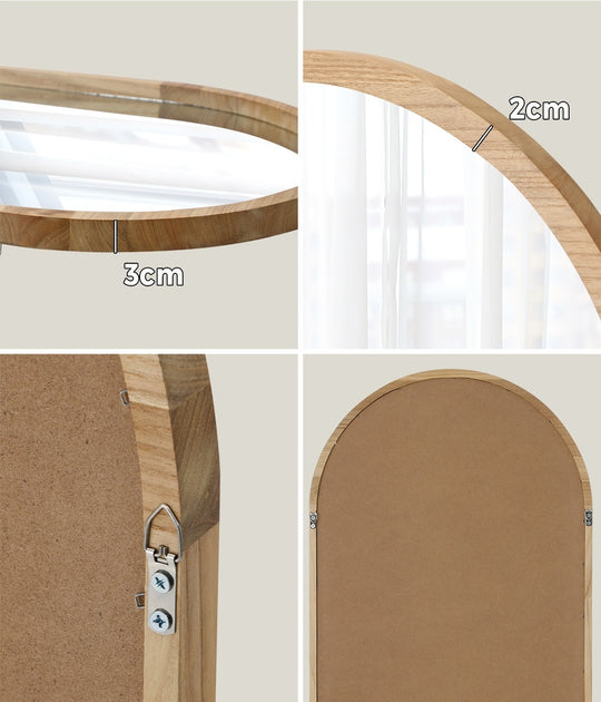 Wall Mirror Wooden Frame Arched 86 x 50cm | Wooden finish
