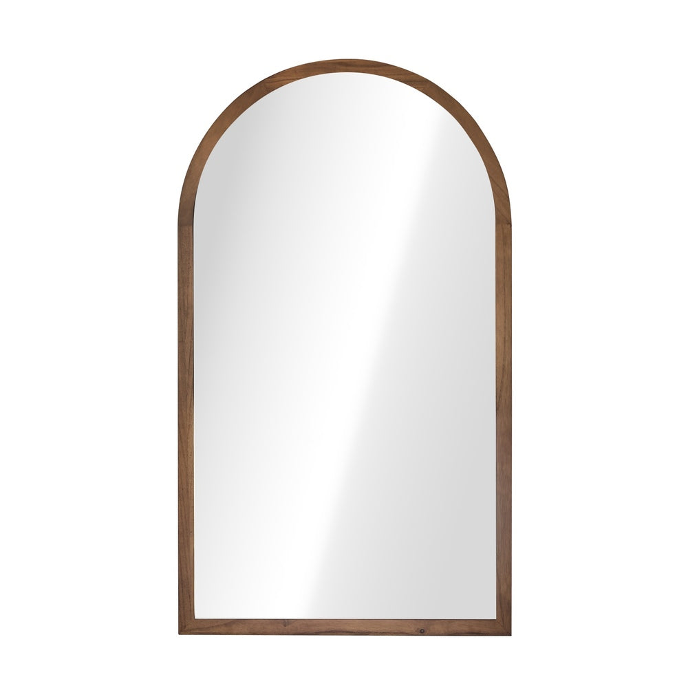 Arched Wall Mirror Brown Wood 86x50cm | Simpledeals