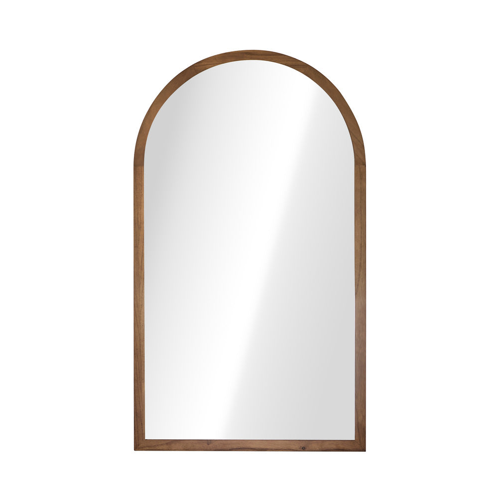 Arched Wall Mirror Brown Wood Set of 2 | Simpledeals