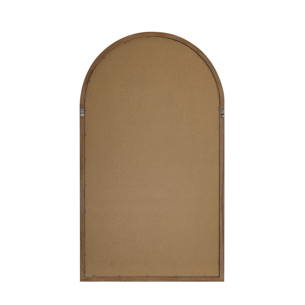 Arched Wall Mirror Brown Wood 86x50cm | Simpledeals