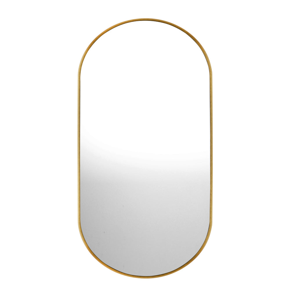 Wall Mirror Oval Black & Gold 84x50cm