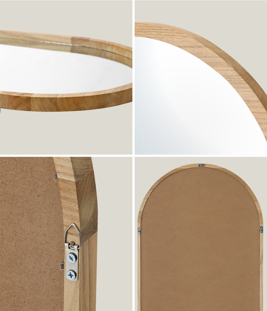 Wall Mirror Oval Wooden 84x50cm