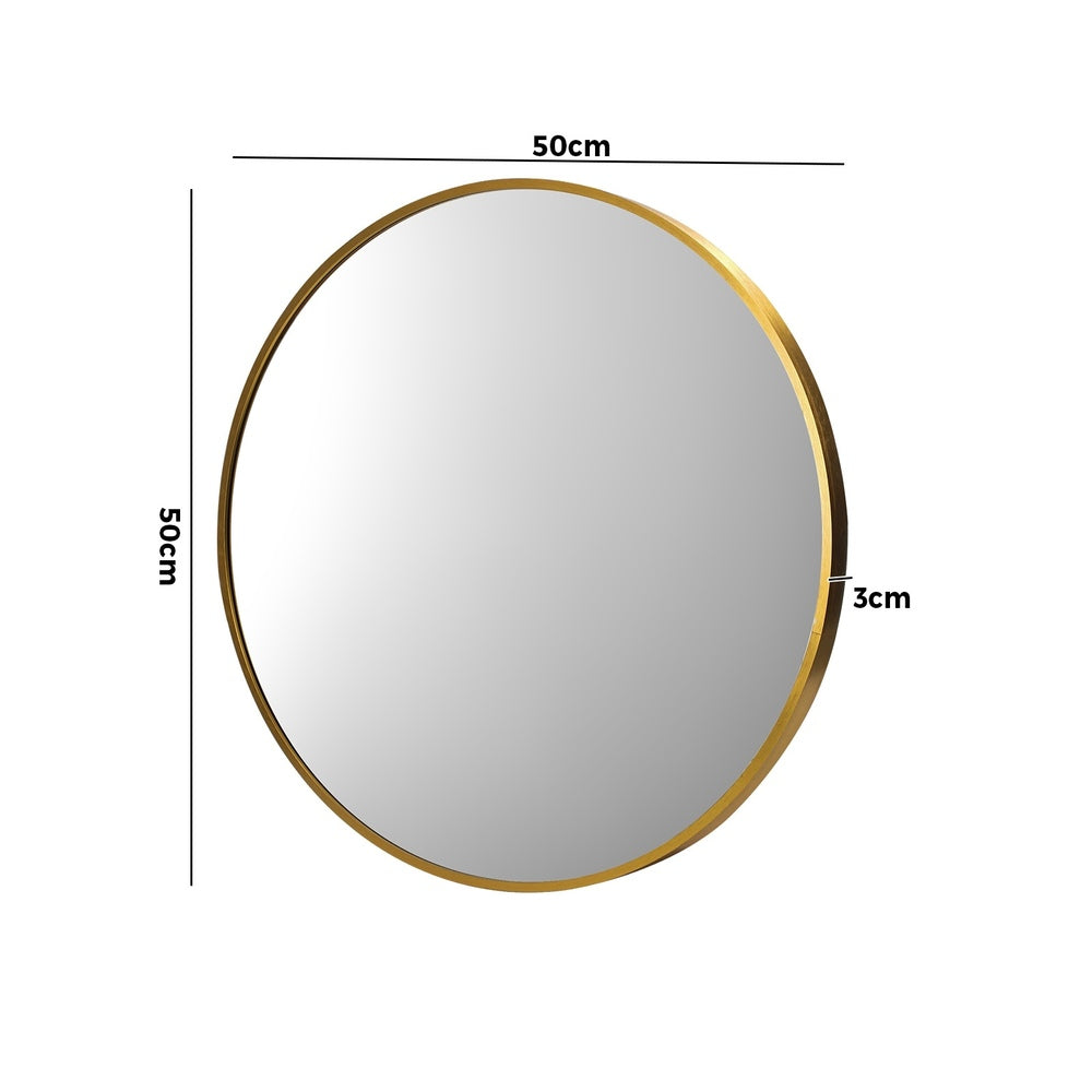Wall Mirror Round 50cm Gold