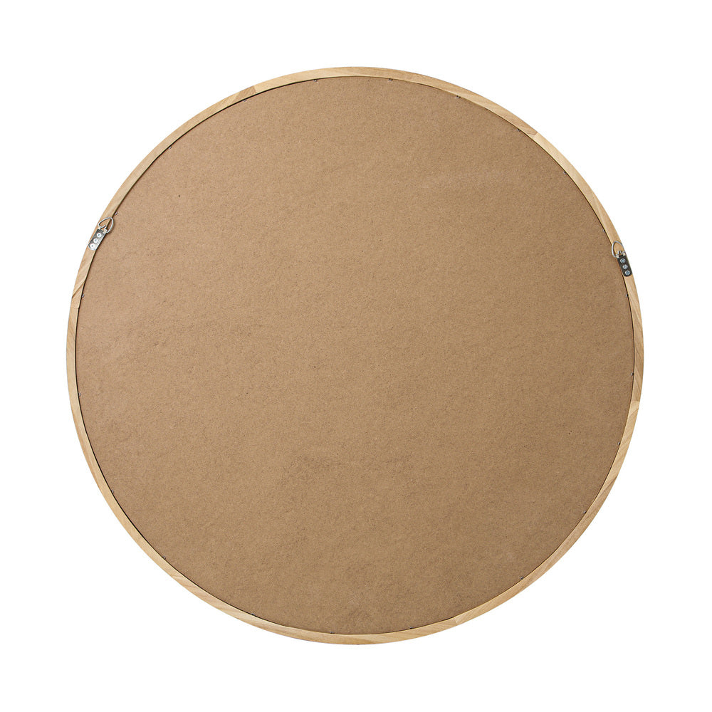 Wall Mirror with Wood Frame 80cm Round