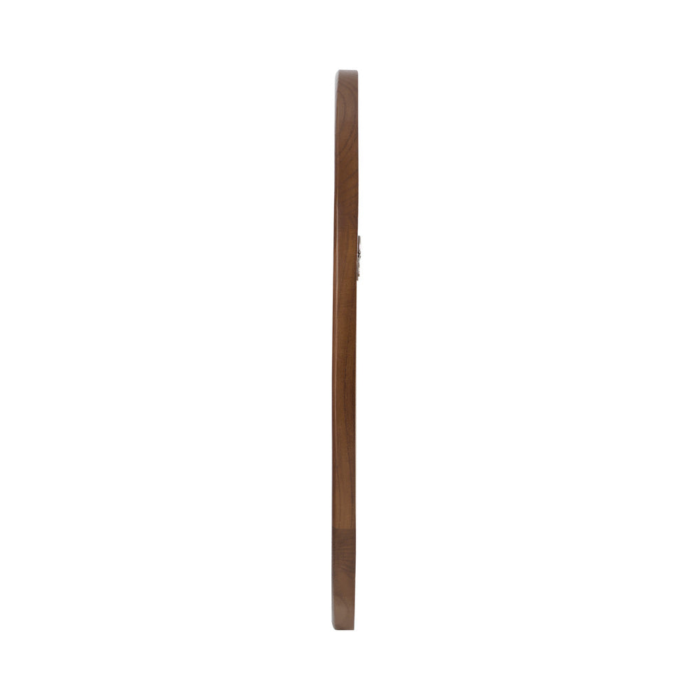 Round Wall Mirror Walnut Frame 70x3cm