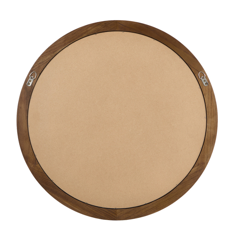 Round Wall Mirror Walnut Frame 70x3cm