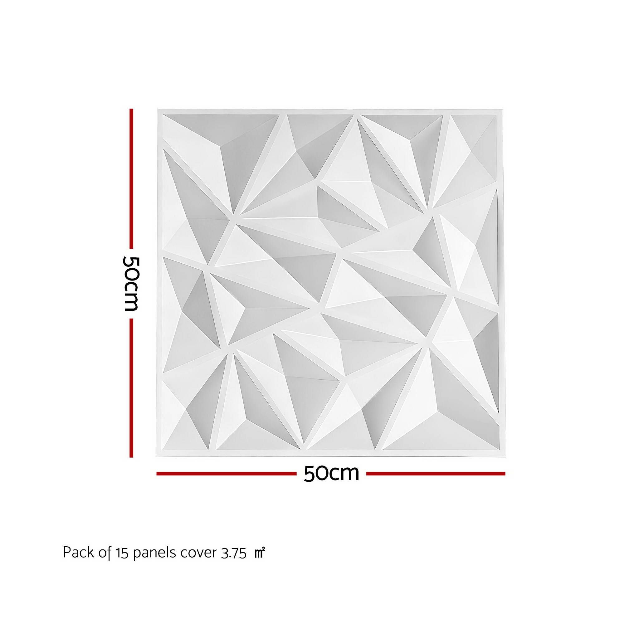 3D Wall Panels Diamond PVC 50x50cm Set 15 | Simpledeals