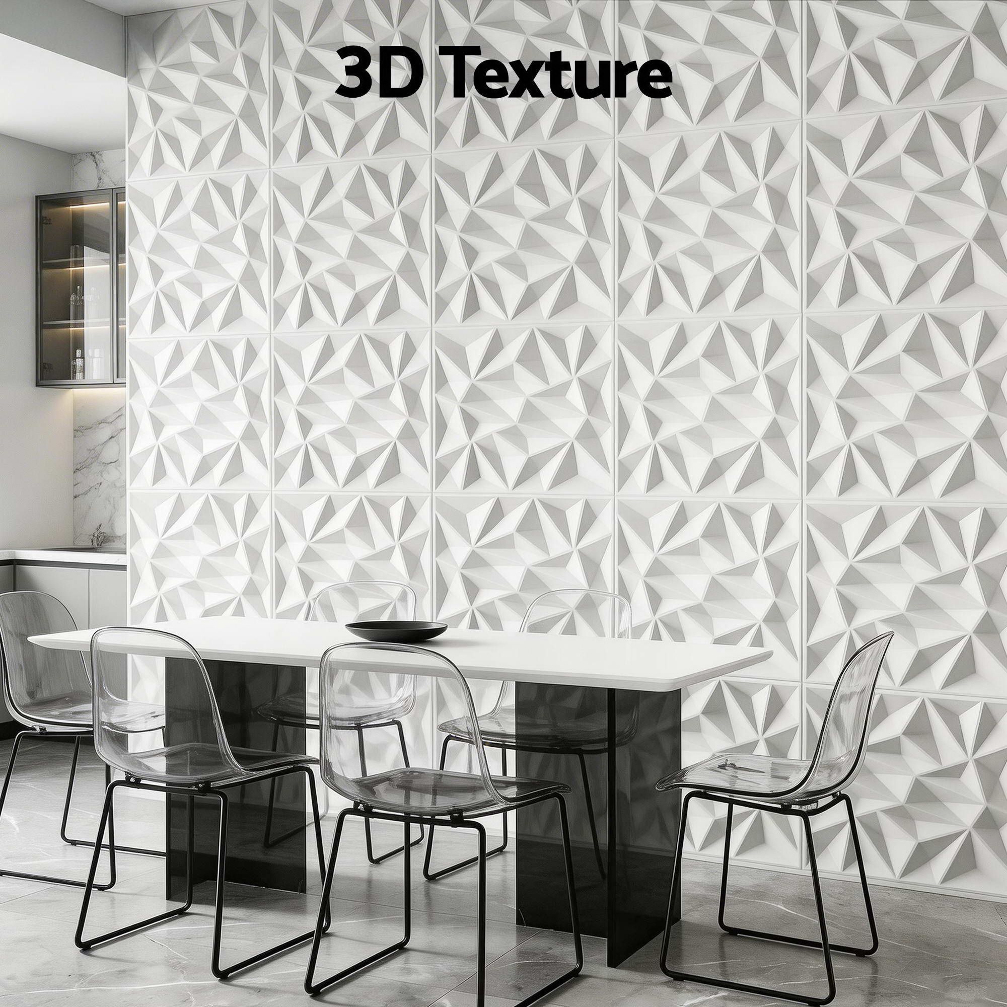 3D Wall Panels Diamond PVC 50x50cm Set 15 | Simpledeals