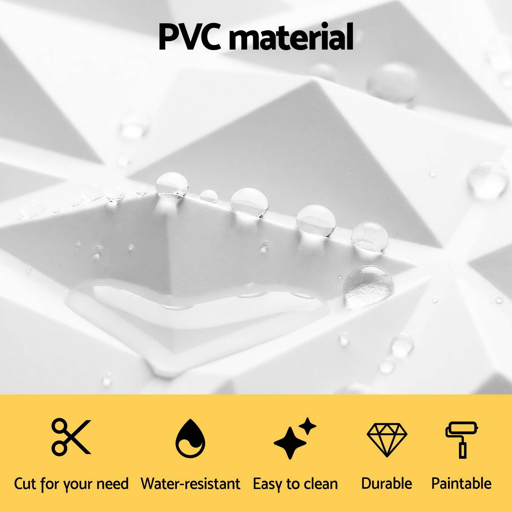 3D Wall Panels Diamond PVC 50x50cm Set 15 | Simpledeals