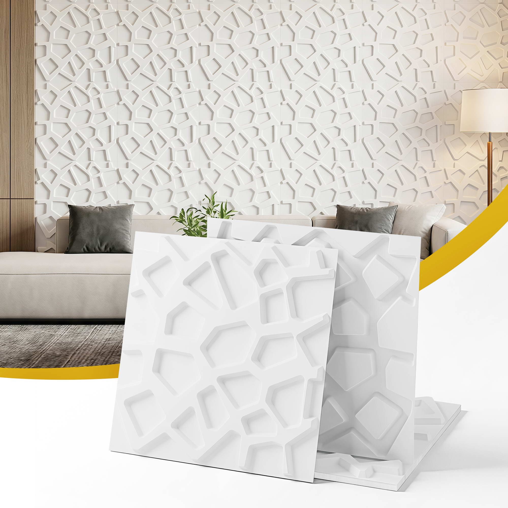 3D Wall Panels PVC 50x50cm Set 15 Feature Wall | Simpledeals