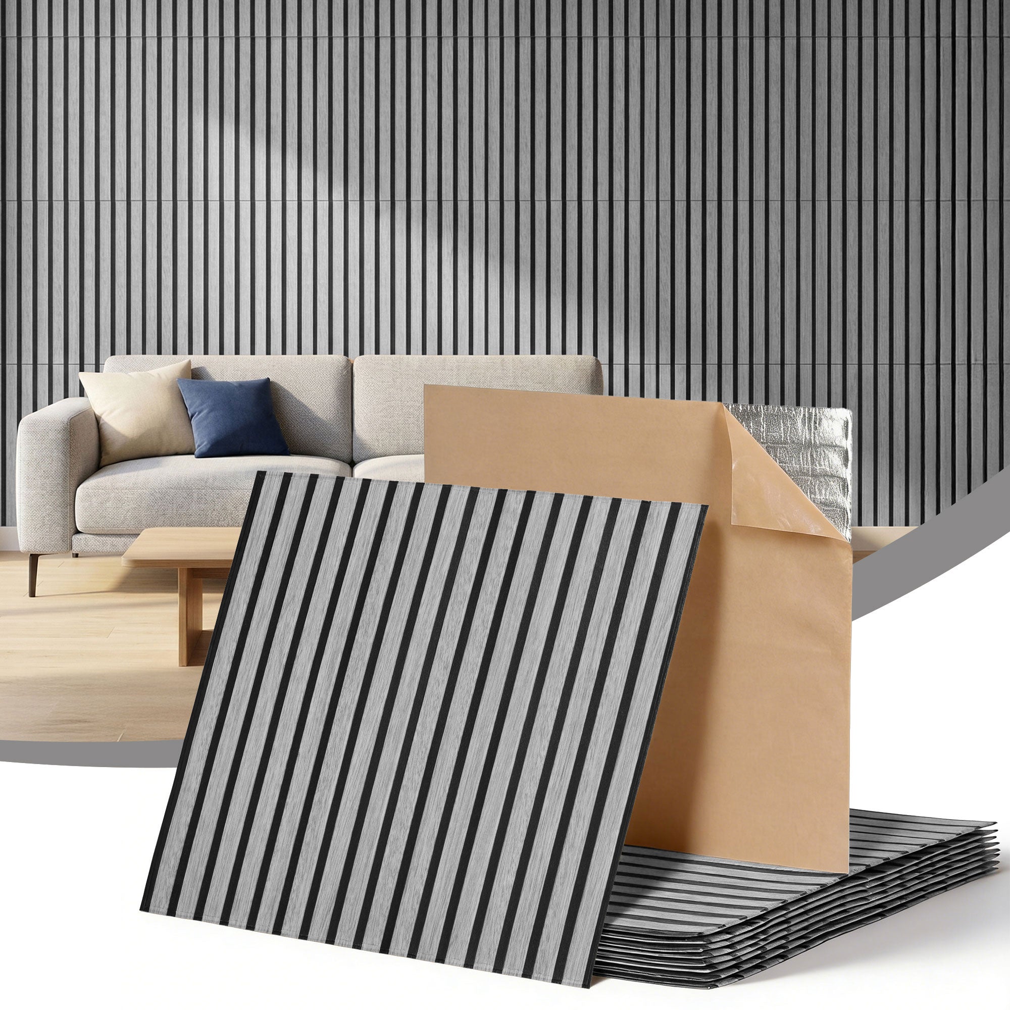 Peel Stick Wall Panels 68x68cm 10PCS Grey | Simpledeals