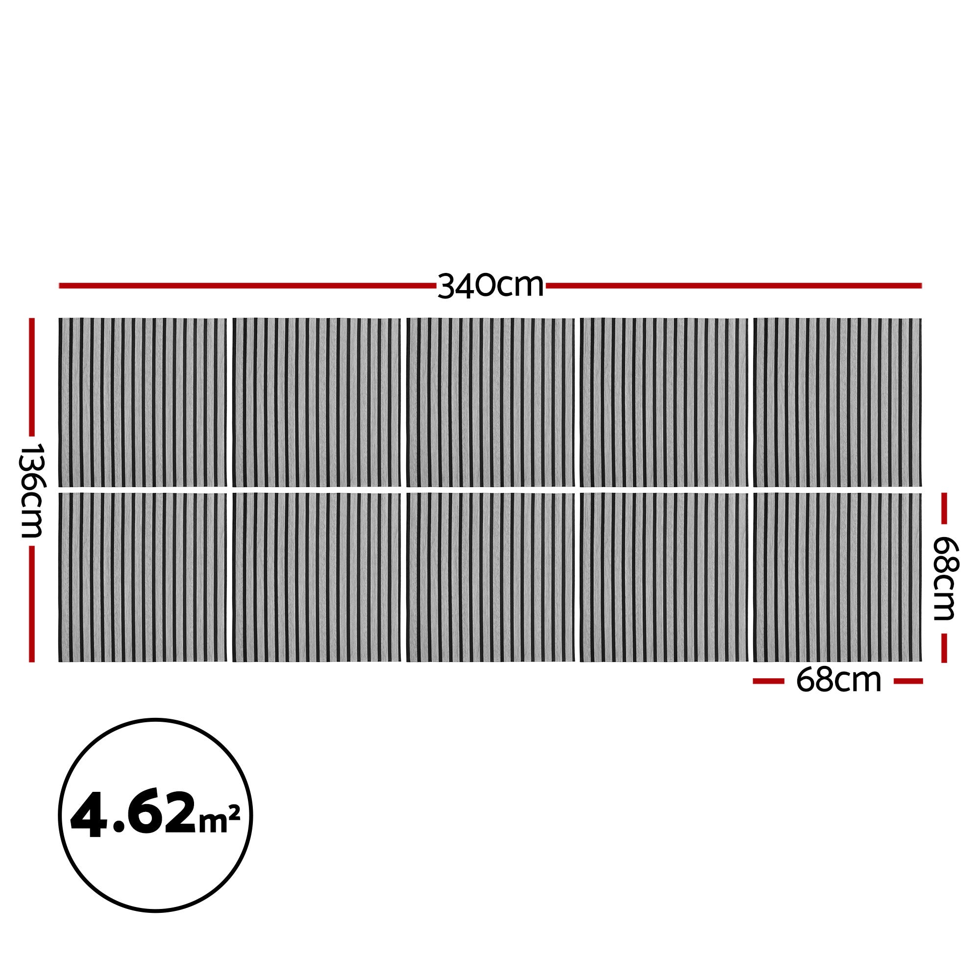 Peel Stick Wall Panels 68x68cm 10PCS Grey | Simpledeals