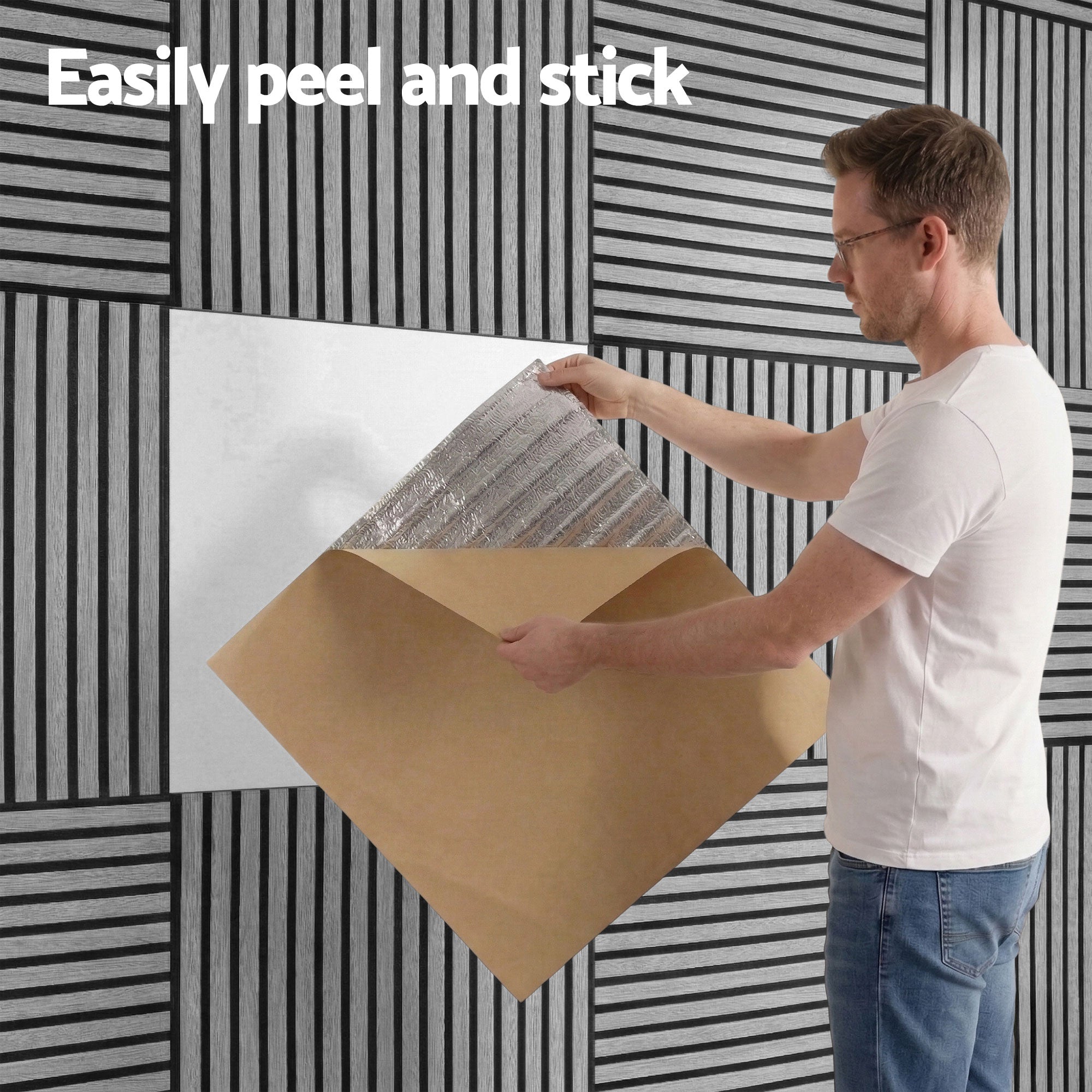 Peel Stick Wall Panels 68x68cm 10PCS Grey | Simpledeals
