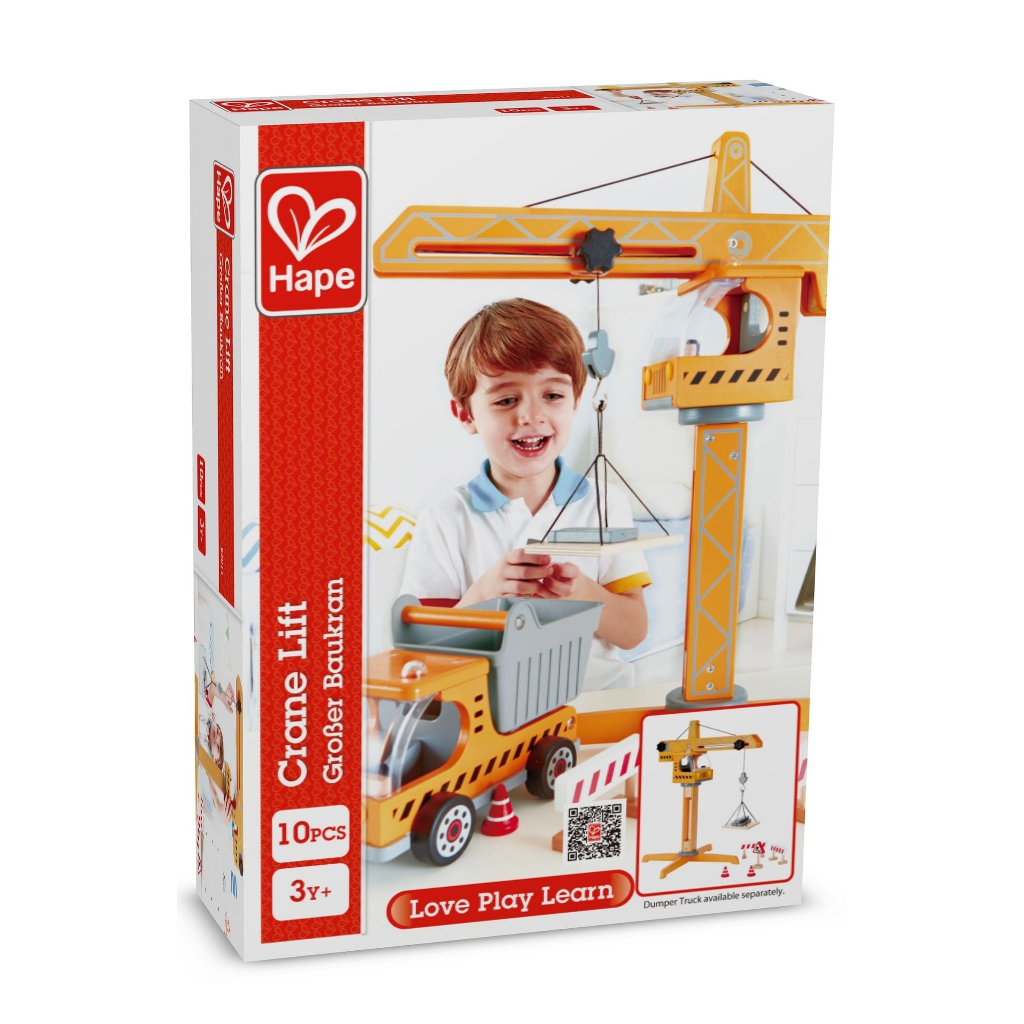 Hape Crane Lift Set 10pc Wooden Toy | Simpledeals