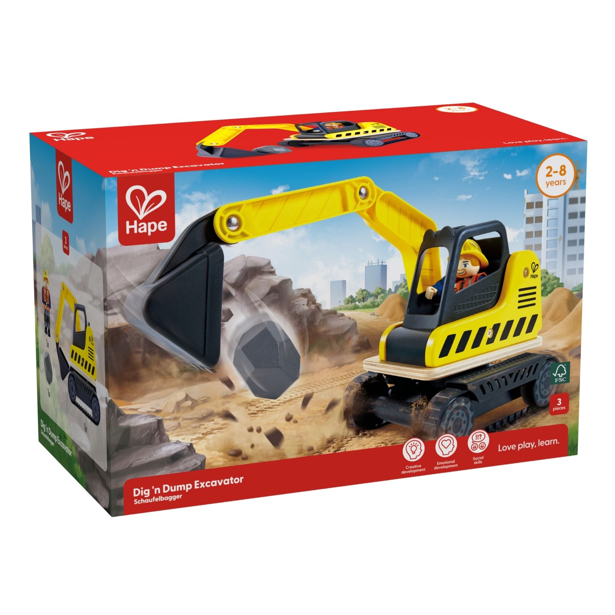 Hape Dig n Dump Excavator Set Kids Toy | Simpledeals