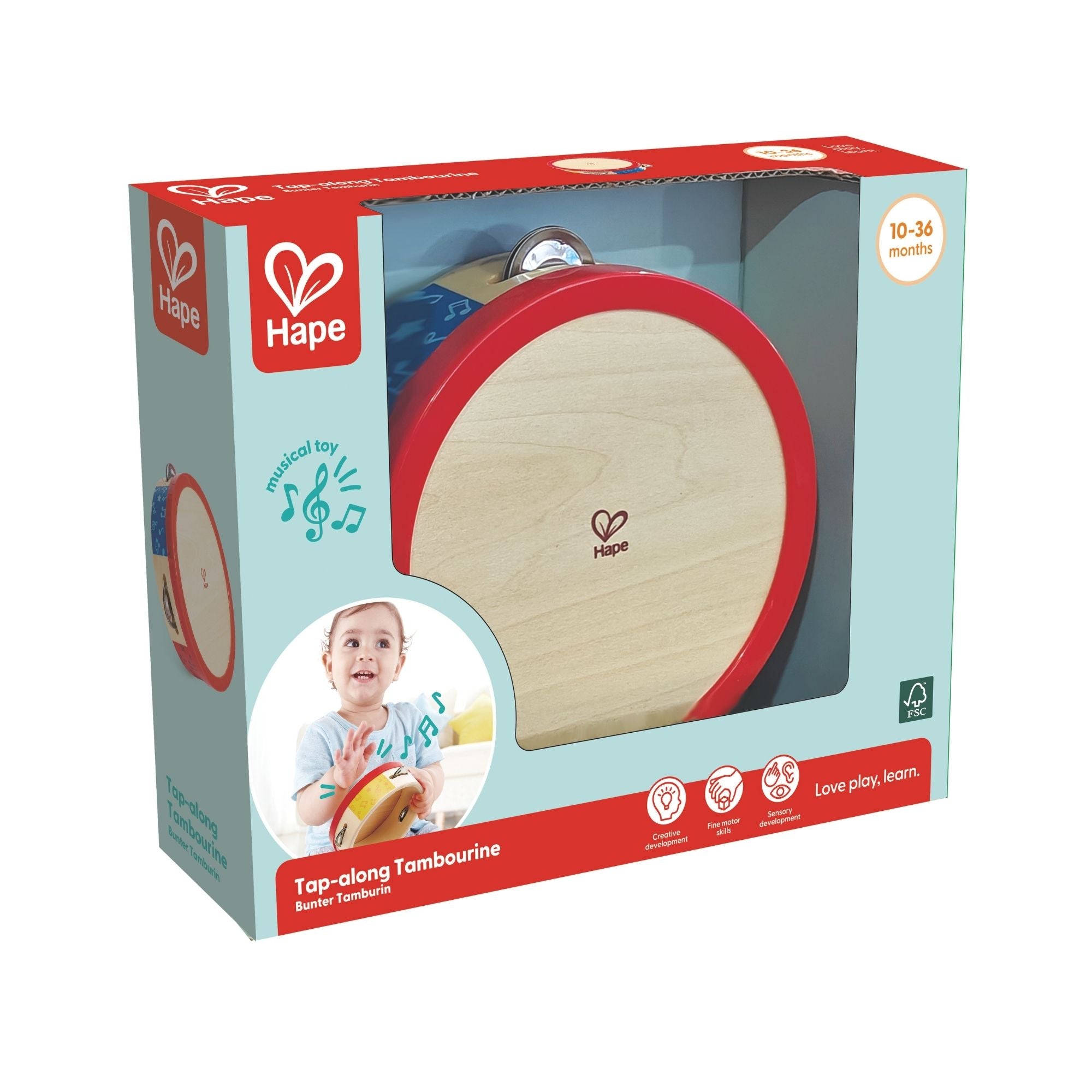 Hape Tambourine Wooden Toddler Toy | Simpledeals
