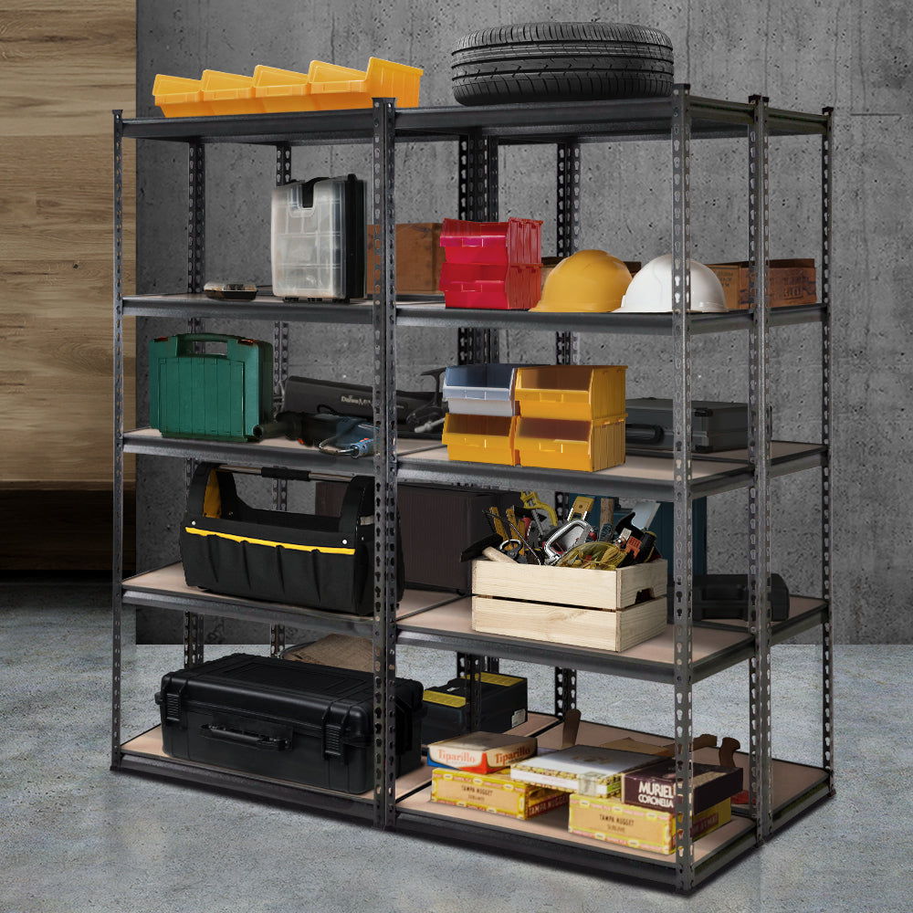 Industrial Steel 5-Tier Garage Storage Shelves 200kg Per Shelf 1.8m