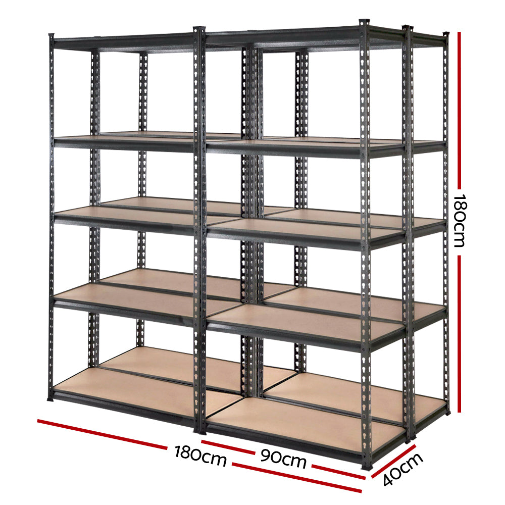 Industrial Steel 5-Tier Garage Storage Shelves 200kg Per Shelf 1.8m
