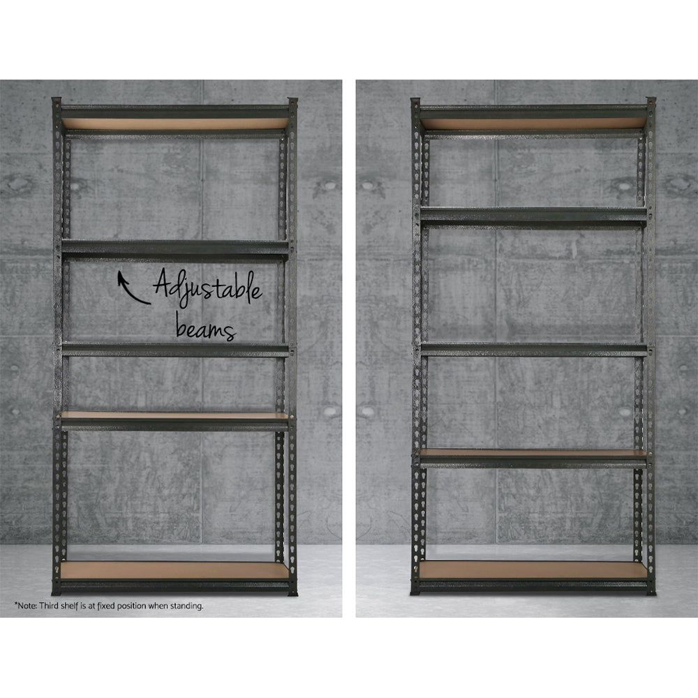 Industrial Steel 5-Tier Garage Storage Shelves 200kg Per Shelf 1.8m