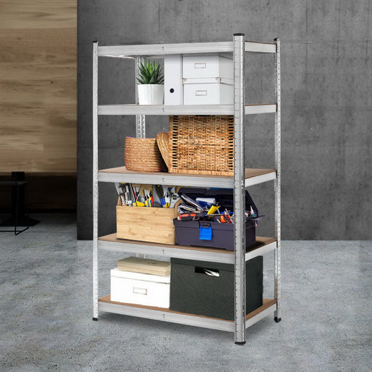 1.8M Warehouse Racking Rack Shelving Garage Steel Metal Storage Shelves Silver | Wall Storage Racks